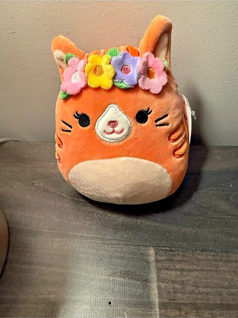 Squishmallows Gigi the Orange Tabby Cat with Flower Crown Orange & Pink Cat